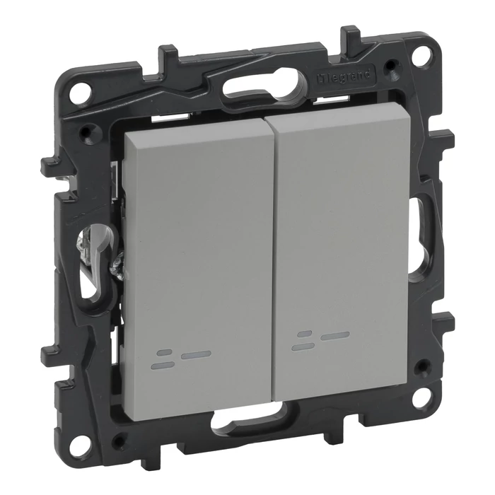 Legrand Niloé Step 105 csillárkapcsoló jelzőfénnyel alumínium 10AX 863315