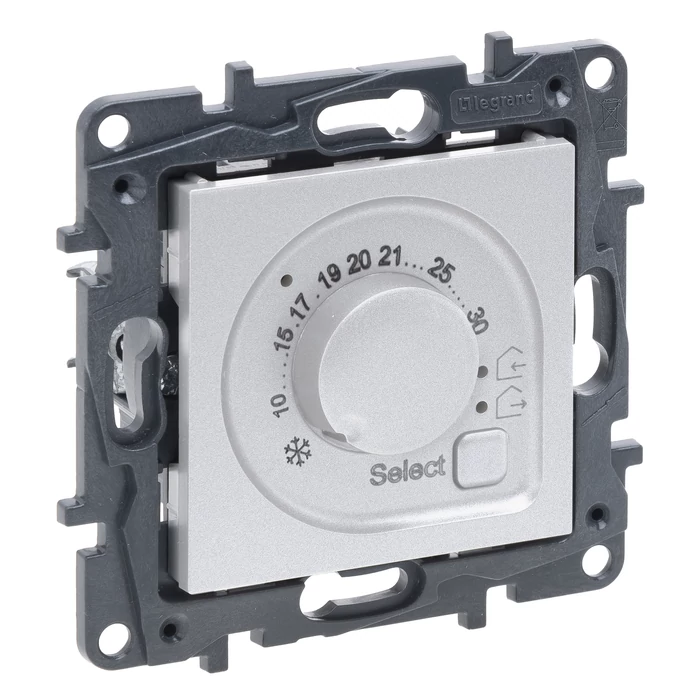Legrand Niloé Step szobatermosztát 8A alumínium 863341
