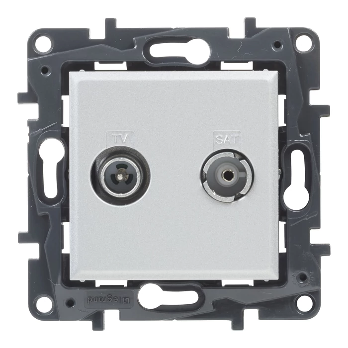 Legrand Niloé Step TV-R-SAT átmenő csatlakozóaljzat 14 dB alumínium 863378