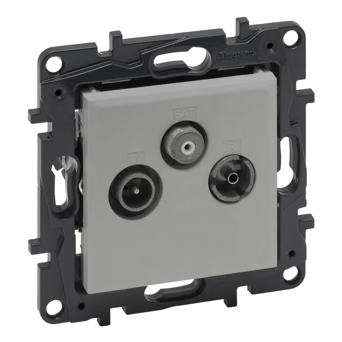 Legrand Niloé Step TV-R-SAT átmenő csatlakozóaljzat 14 dB alumínium 863378