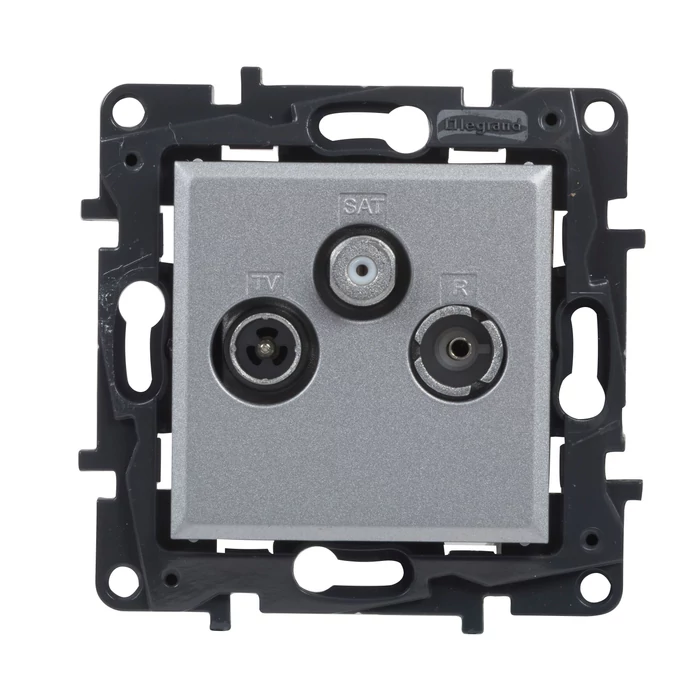 Legrand Niloé Step TV-R-SAT csillagpontos csatlakozóaljzat 1,5 dB alumínium 863380