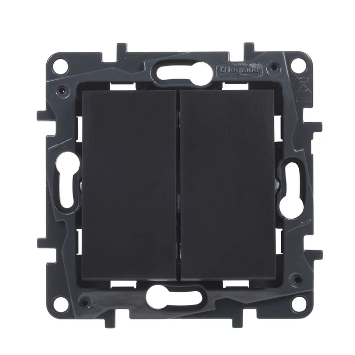 Legrand Niloé Step 106+6 kettős váltókapcsoló fekete 10AX 863508