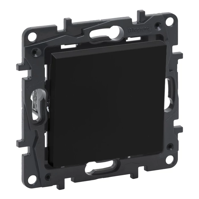Legrand Niloé Step 101N egypólusú nyomó 6A fekete 863509