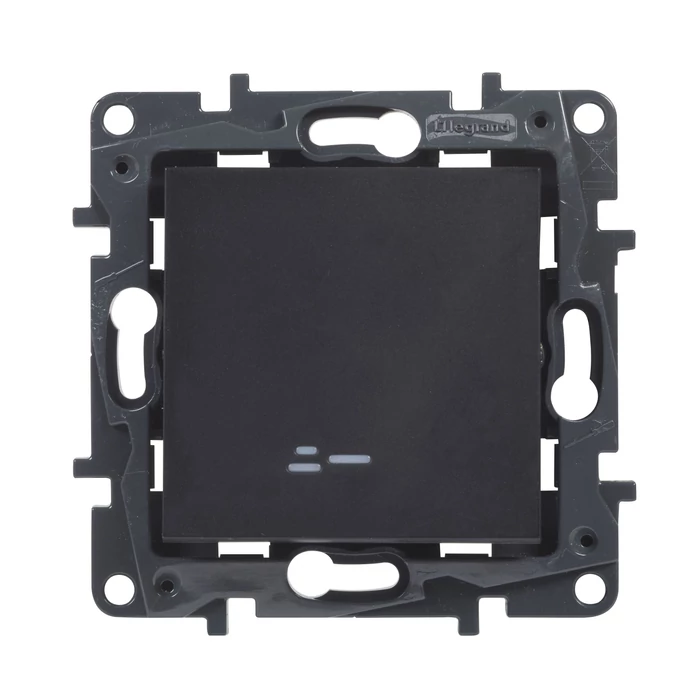 Legrand Niloé Step 106 váltókapcsoló jelzőfénnyel fekete 10AX 863516