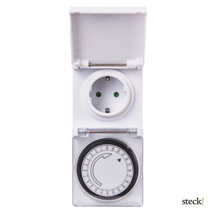 Steck Kültéri mechanikus napi kapcsolóóra 3500W IP44 STM 240K