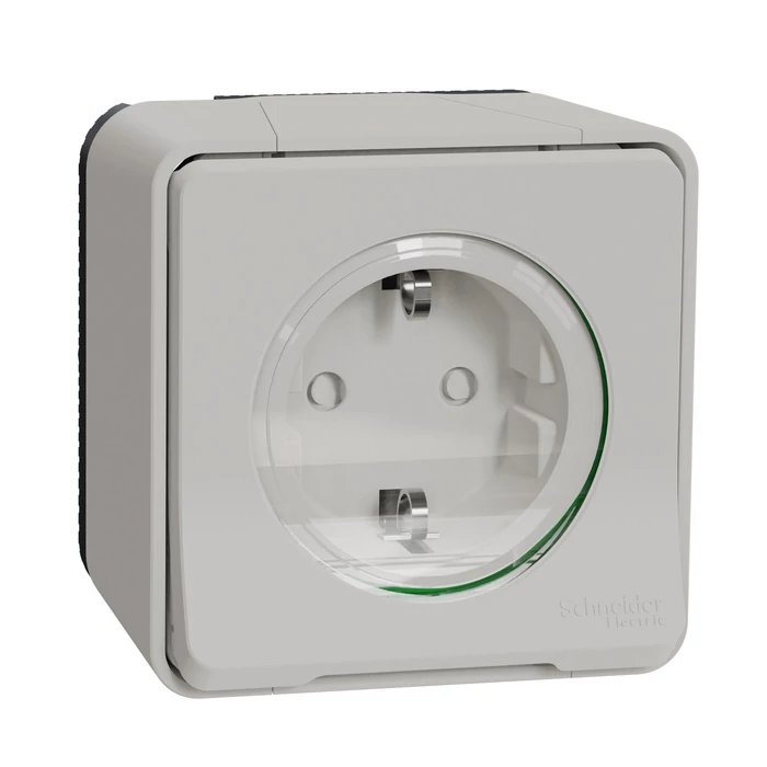Schneider Electric MUREVA Styl 2p+f csatlakozóaljzat biztonsági zsaluval csapófedéllel rugós komplett polárfehér MUR39034