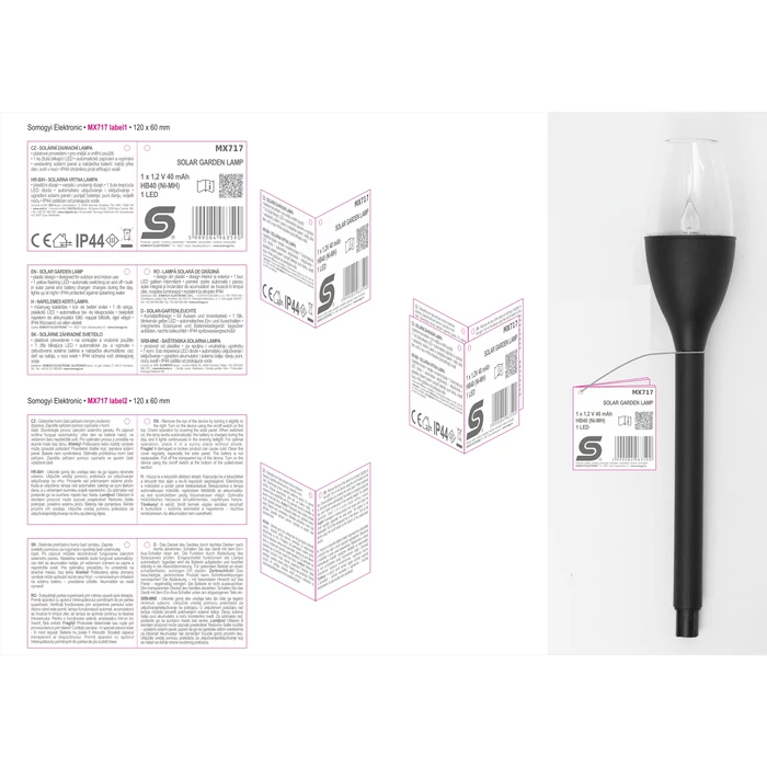 Home MX717 napelemes kerti lámpa 12db-os display műanyag 2 db hidegfehér LED kültéri beltéri MX717