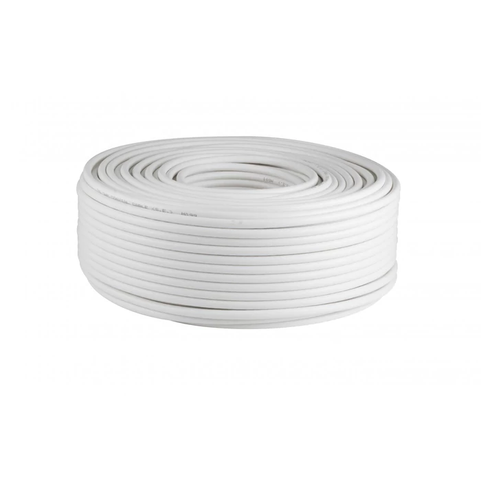 Home RG 6-32/WH koax kábel, 75 Ohm, PVC és PE szigetelés, réz ér, 32 szál rézharisnya, alumínium + PET fólia, 100m, fehér RG 6-32/WH