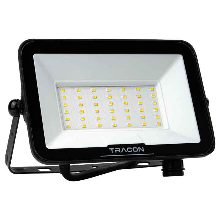 Tracon LED fényvető reflektor SAMSUNG chippel,mozgásérzékelő csatlakozóval 30W, 4000K, IP54, 3000lm, RSMDSU30W