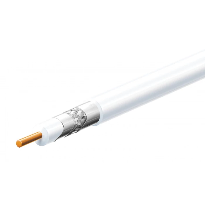 Home S 6TSV/WH koax kábel, 75 Ohm, PVC és PE szigetelés, réz bevonatú acél ér, alumínium + PET fólia 96 szál aluharisnya, 305m, fehér S 6TSV/WH