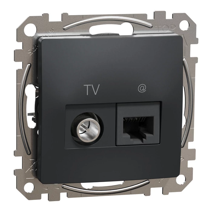 Schneider Sedna Design TV/RJ45 Cat6 UTP kombinált aljzat antracit SDD114469T