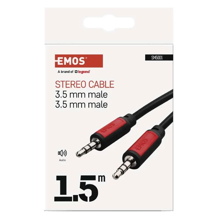 EMOS Jack Kábel 3,5mm ST/M-3,5MM ST/M 1,5M fekete SM5001