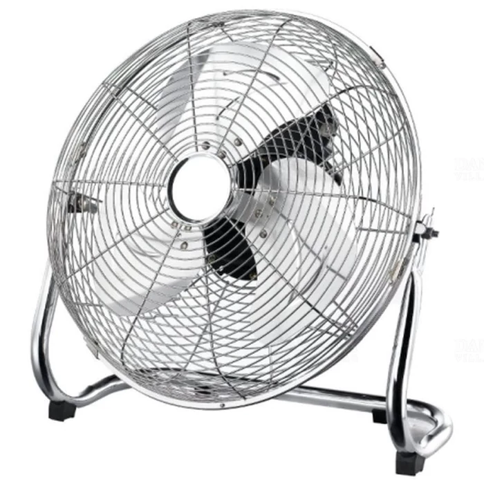 STILO Alumínium nagy teljesítményű padlóventilátor 80W, 220-240V, 16 coll átmérő, 3 fokozatú, 1,6m vezetékkel, krómozott állvánnyal STI1829