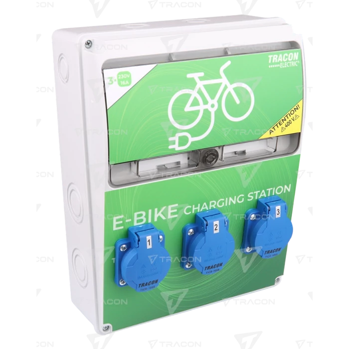 Tracon Elektromos kerékpár töltőállomás védelemmel TBCS01