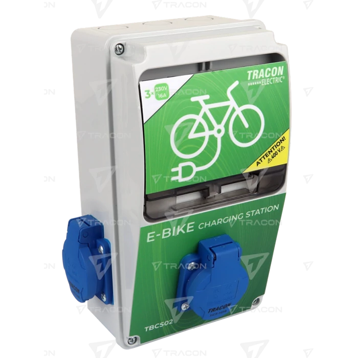 Tracon Elektromos kerékpár töltőállomás védelemmel TBCS02