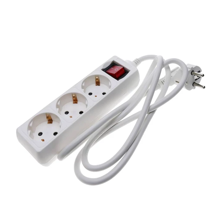 Anco 3-as hálózati elosztó kapcsolós 5m hosszabbító fehér 321154