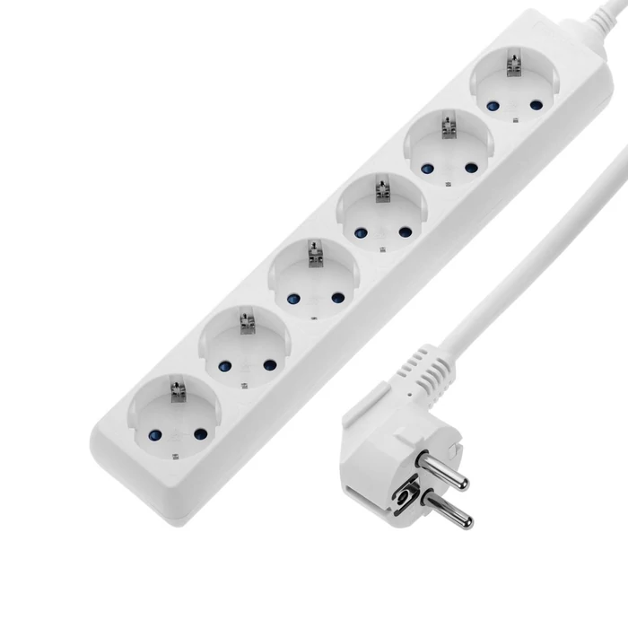 Anco 6-os hálózati elosztó 1,4m hosszabbító fehér 321157