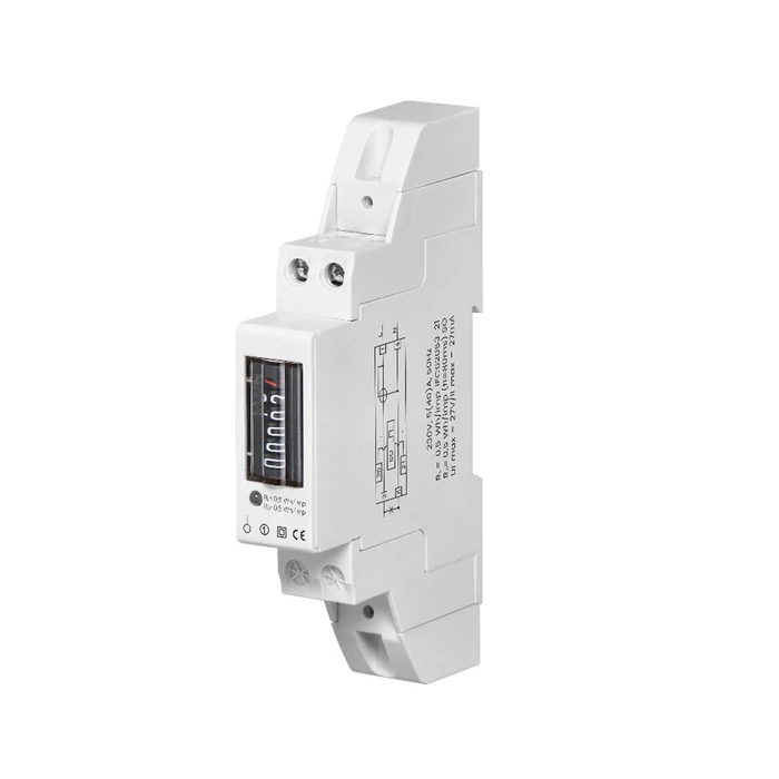 Anco fogyasztásmérő 1 fázisú 5(40)A elektromechanikus DIN sínre szerelhető 321688