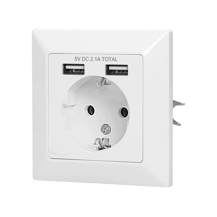 Anco konnektor 2P+F dugalj 2,1A USB csatlakozóval 321334