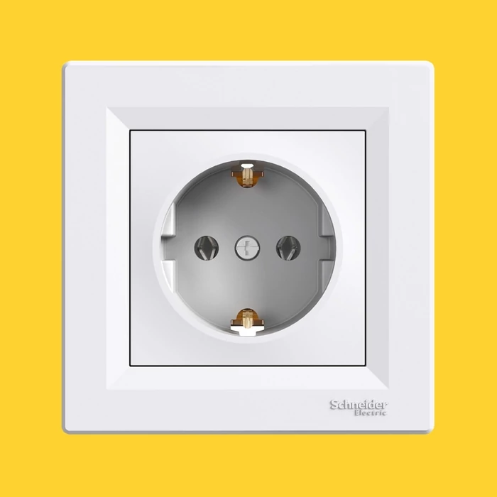 Asfora konnektor 2P+F dugalj süllyesztett fehér Schneider EPH2900121