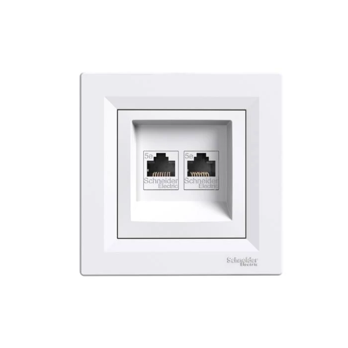 ASFORA 2xRJ45 Cat6 UTP aljzat, fehér