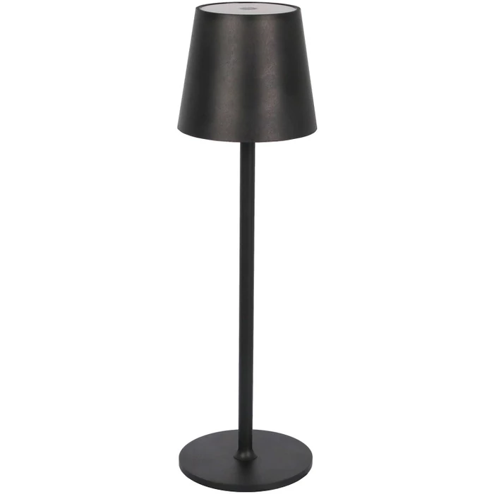 Asztali akkumulátoros 3.5W 3000K LED díszlámpa, fém, fekete RLM