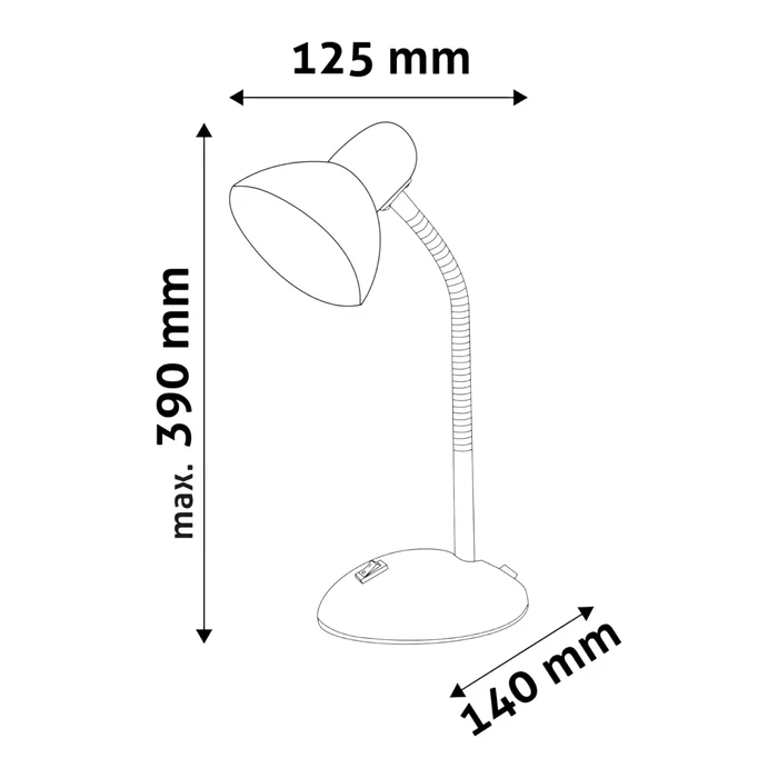 Avide Basic Simple asztali lámpa fekete 1xE27 ABDLS-B
