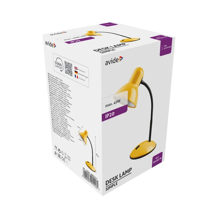Avide Basic Simple asztali lámpa sárga 1xE27 ABDLS-Y