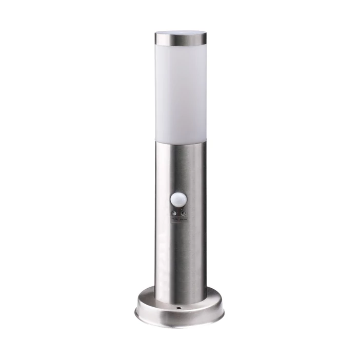 Avide Boca kültéri állólámpa mozgásérzékelővel szatén nikkel 1xE27 450 mm IP44 AOLPE27-BOC-S-SN