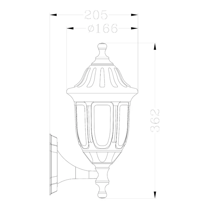 Avide kültéri fali lámpa fekete felfelé álló IP44 Mateo-U