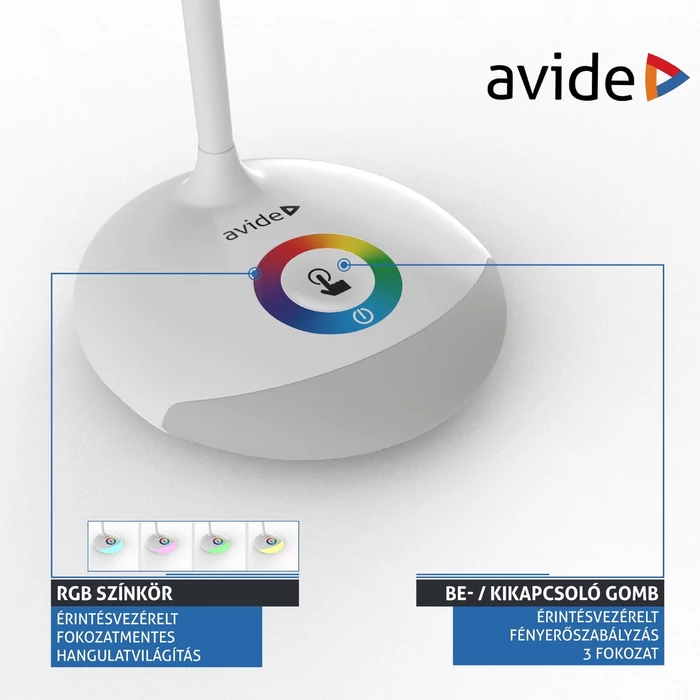Avide LED asztali lámpa 4W fehér ABLDLRGB-4W