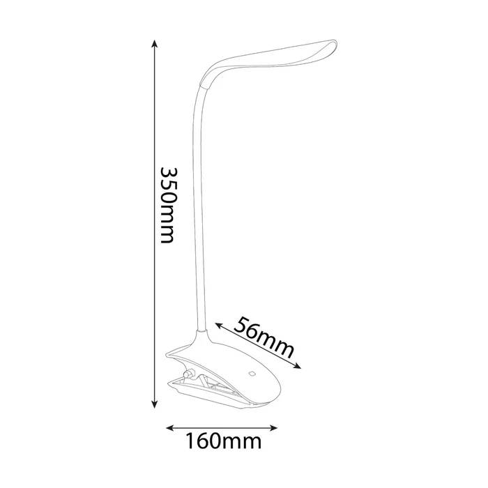 Avide LED asztali lámpa csíptethető fehér 1,5W ABLDL-CLIP-1.5W