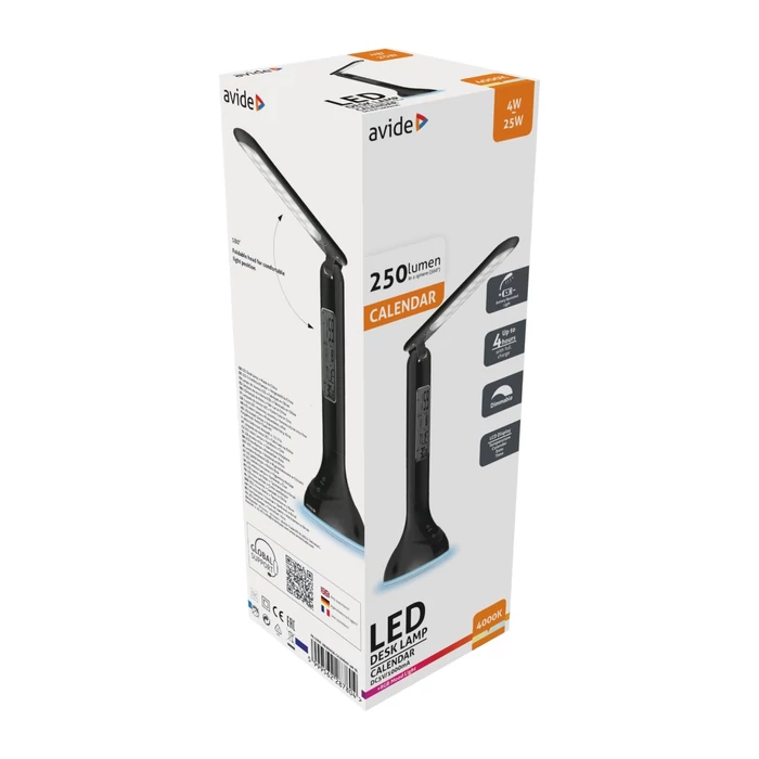 Avide LED asztali lámpa fekete 4W 250Lm 4000K RGB ABLDLRGB-CALENDAR-4W-BL