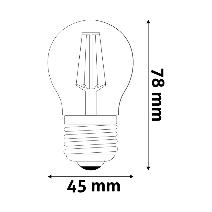 Avide LED izzó filament kisgömb 6,5W 806lm 4000K G45 ABLFMG27NW-HL-6.5W