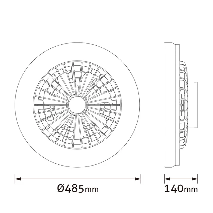 Avide LED mennyezeti lámpa és ventilátor 2x24W fehér csillaghatás Wendy AFCLCCT-48W-15W-W