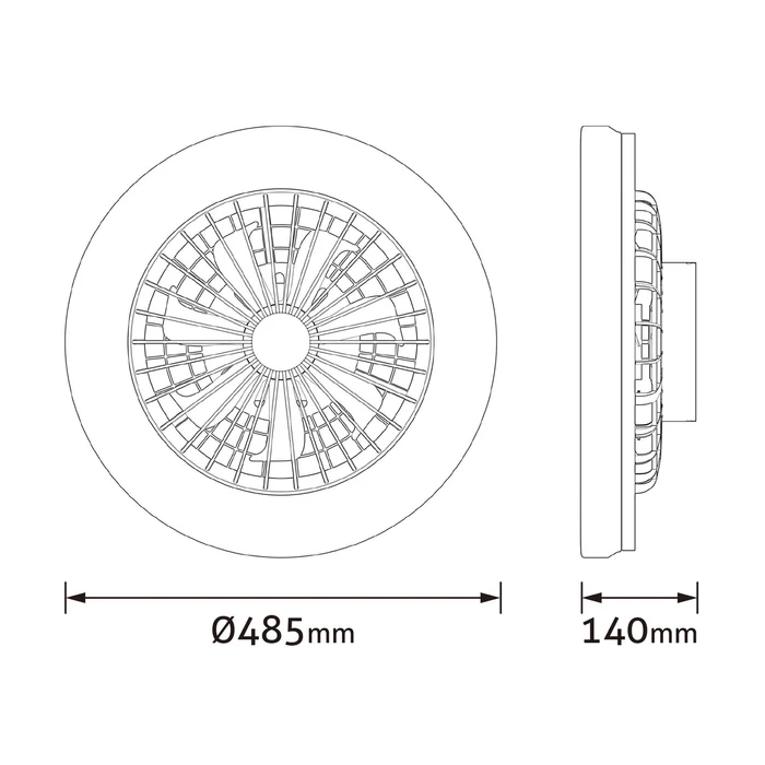 Avide LED mennyezeti lámpa és ventilátor 2x24W fehér Wanda AFCLCCT-48W-15W-WAS