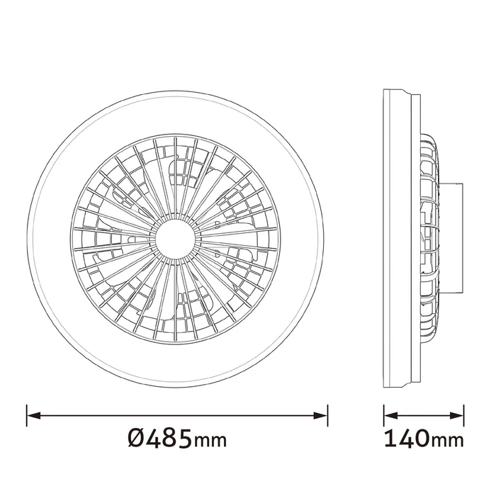 Avide LED mennyezeti lámpa és ventilátor 2x24W fekete Whitney AFCLCCT-48W-15W-WHB