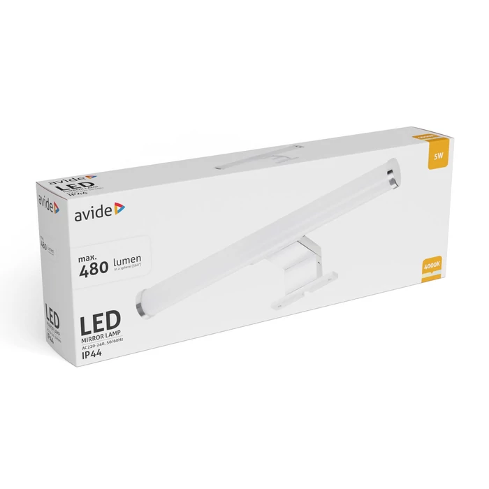 Avide LED tükörvilágító lámpa 5W 480lm 4000K króm 300mm IP44 ALML-R30-C-5W
