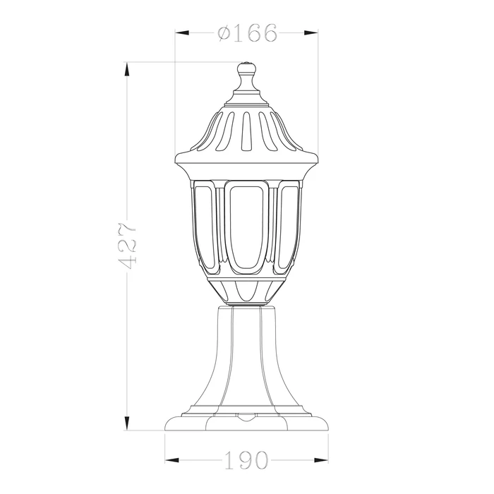 Avide Mateo-S kültéri állólámpa fekete 1xE27 430 mm IP44 AOPLS-1XE27-MAT