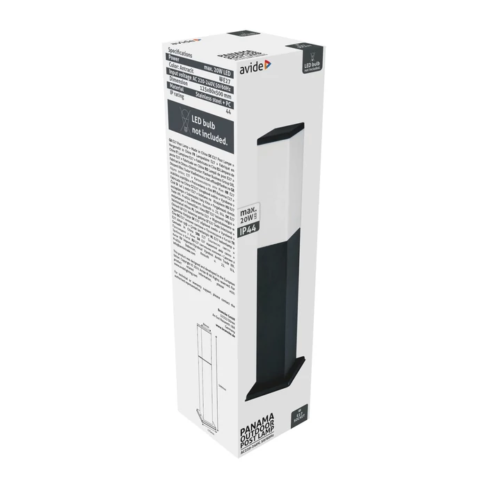 Avide Panama kültéri állólámpa antracit 1xE27 500 mm IP44 AOLPE27-PAN-AN