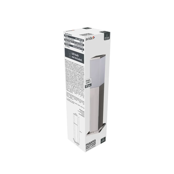 Avide Panama kültéri állólámpa szatén nikkel 1xE27 500 mm IP44 AOLPE27-PAN-SN