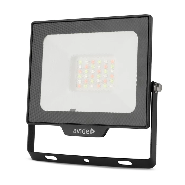Avide RGB LED reflektor 30W fekete távirányítóval IP65 ABLRFLRGB-30W