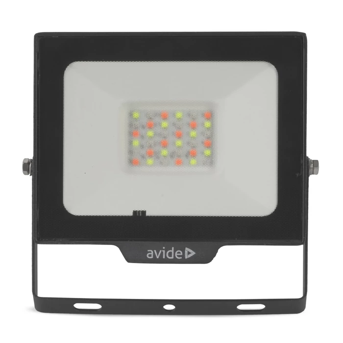 Avide RGB LED reflektor 30W fekete távirányítóval IP65 ABLRFLRGB-30W