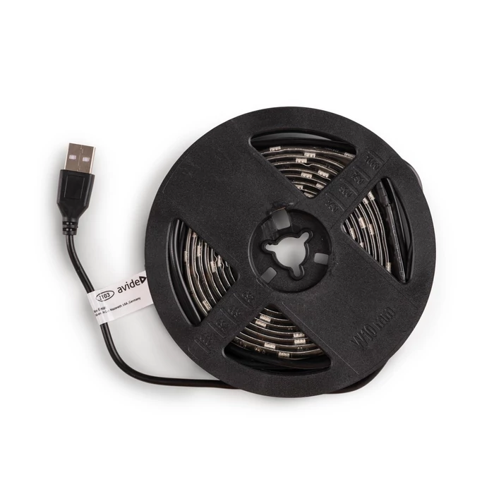 Avide RGB LED szalag szett 5V 7,2W/m 30LED/m USB csatlakozó 2m IP65 ABLSBL5V5050-30RGB65