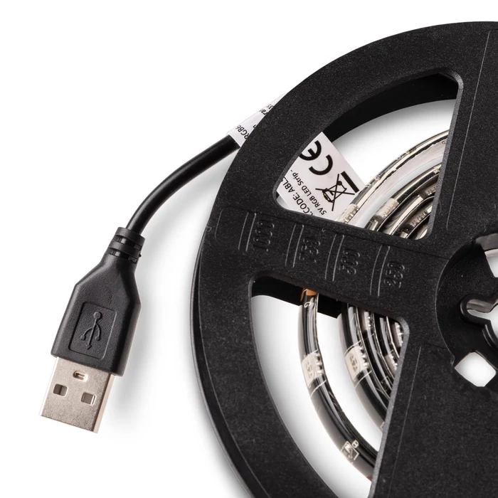 Avide RGB LED szalag szett 5V 7,2W/m 30LED/m USB csatlakozó 2m IP65 ABLSBL5V5050-30RGB65