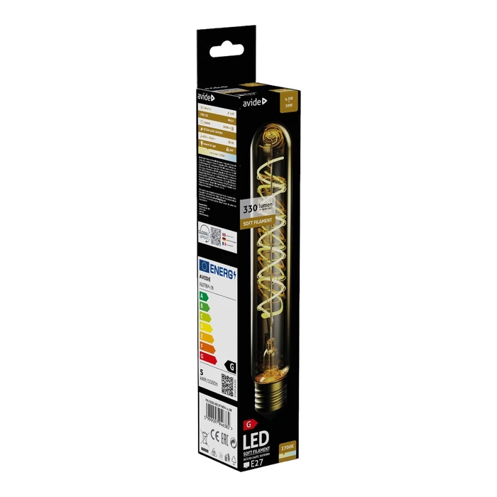 Avide soft filament LED izzó E27 4,5W 400lm 2700K T9 ABLSFT9EW-4.5W