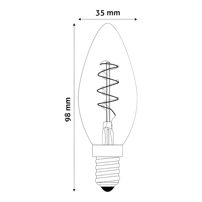 Avide soft filament LED izzó gyertya E14 3W 180lm 2700K ABLSFC14EW-3W