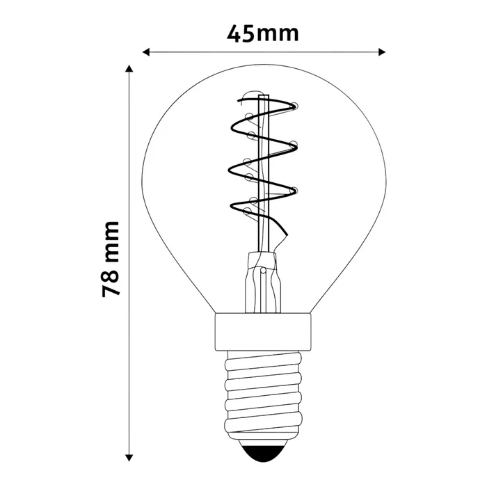 Avide soft filament LED izzó kisgömb E14 3W 180lm 2700K ABLSFMG14EW-3W