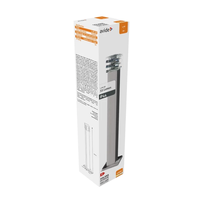 Avide Solana kültéri LED állólámpa szatén nikkel 1,5W 55lm 4000K 500 mm IP44 AOLPL-SOL-NW-SN