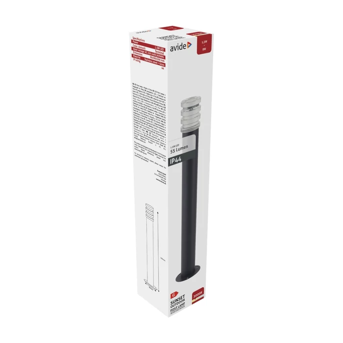 Avide Sunset kültéri LED állólámpa antracit 1,5W 55lm 3000K 500mm IP44 AOLPL-SUN-WW-AN